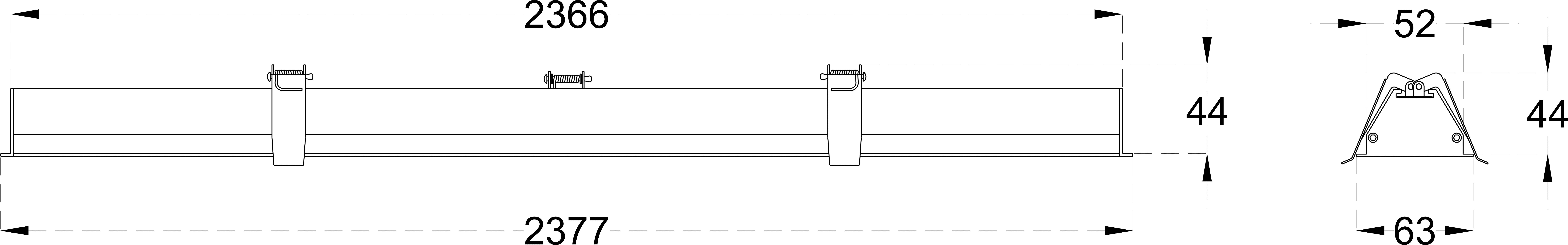 ASPIRE RECESS 60 dimensions drawing