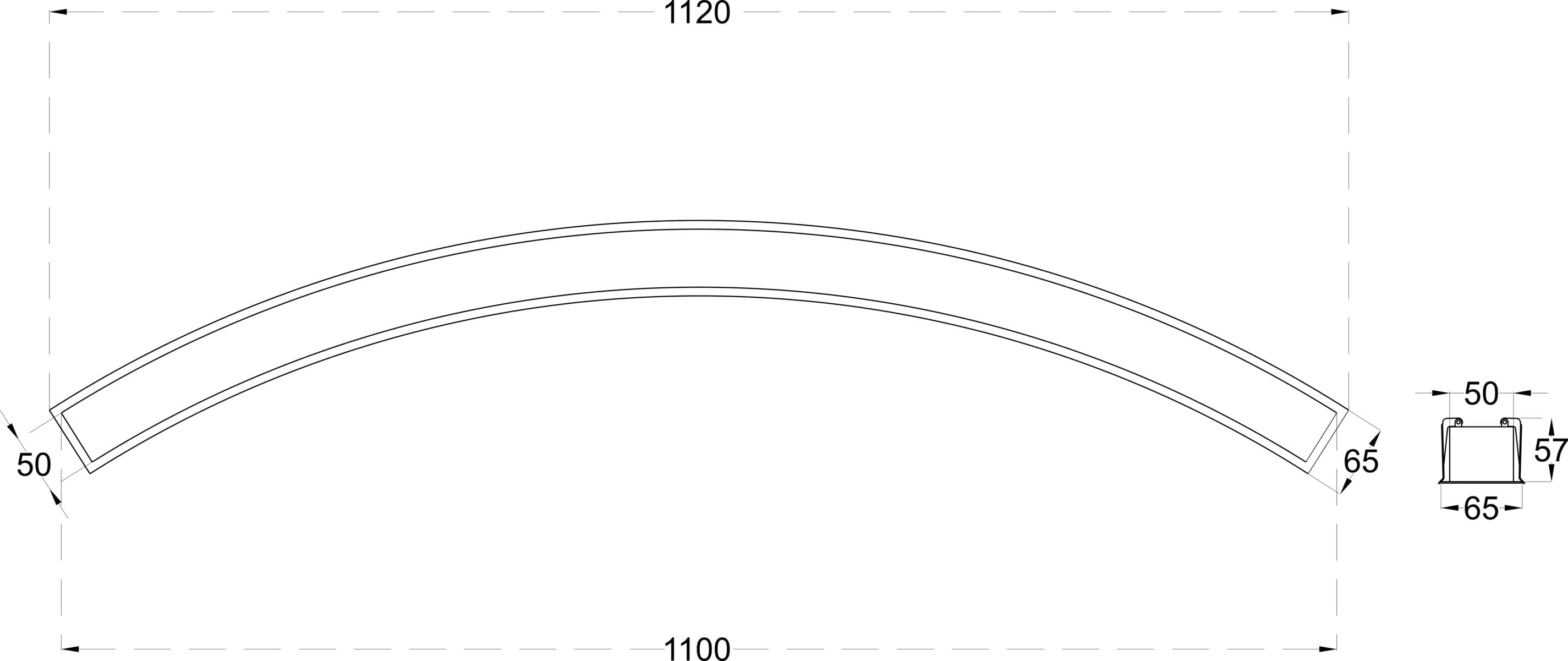 CURVY RECESS SLIM 30 dimensions drawing