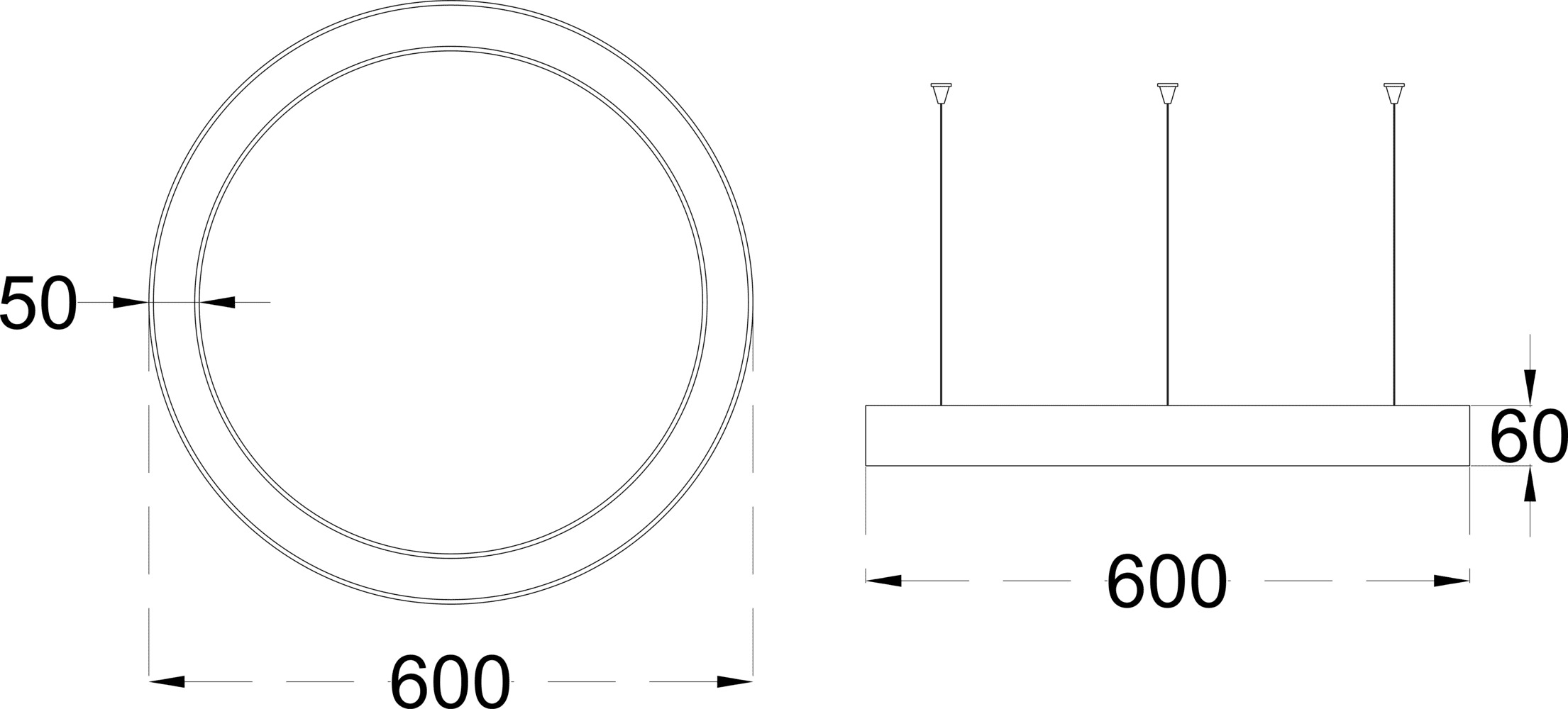 DONUT SLIM 30 600 dimensions drawing