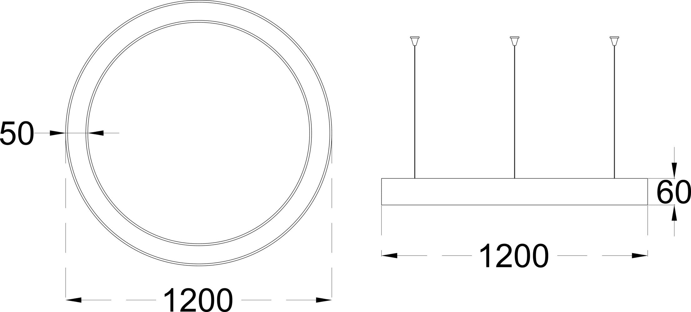 DONUT SLIM 90 1200 dimensions drawing