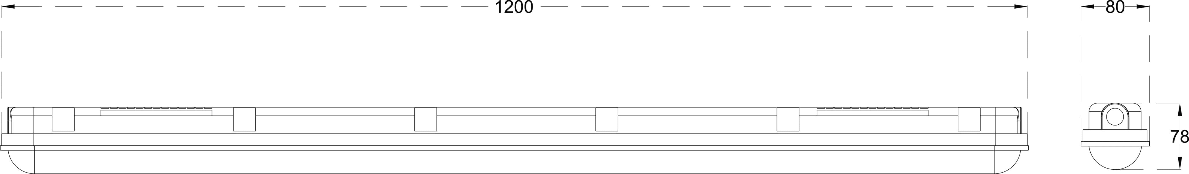 Jet Proof LED 36 dimensions drawing