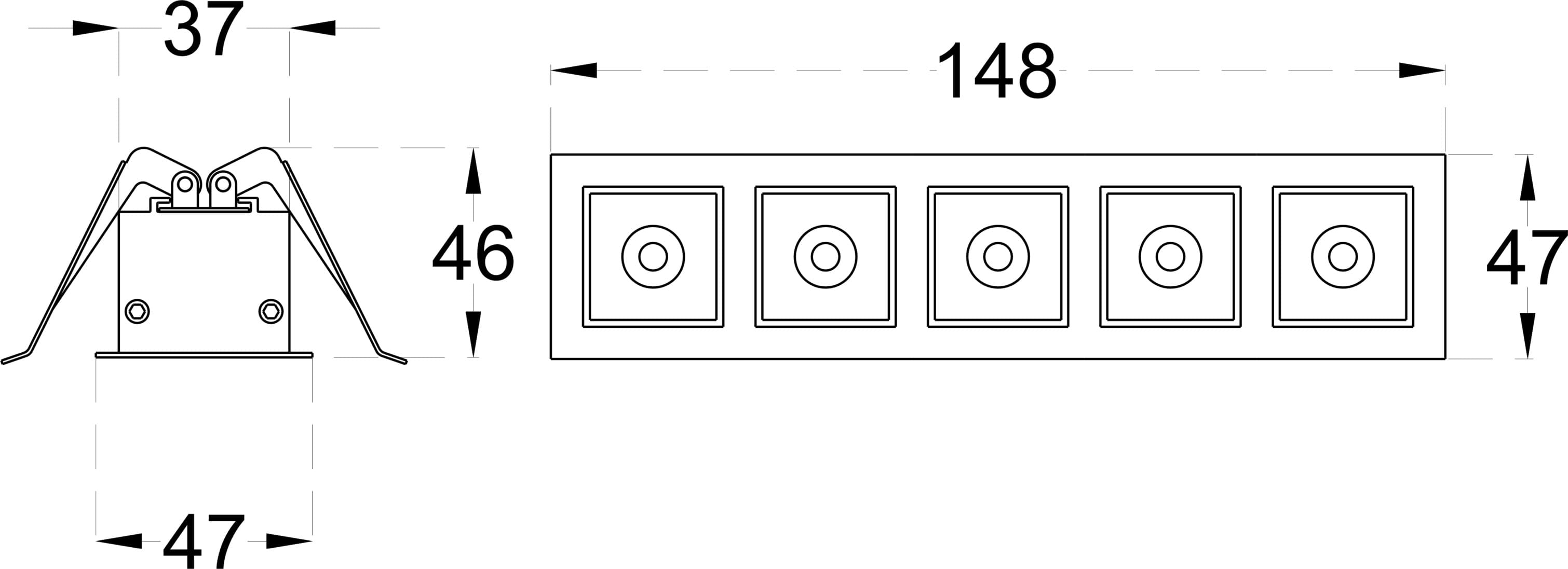 LASER SPOT 10 dimensions drawing