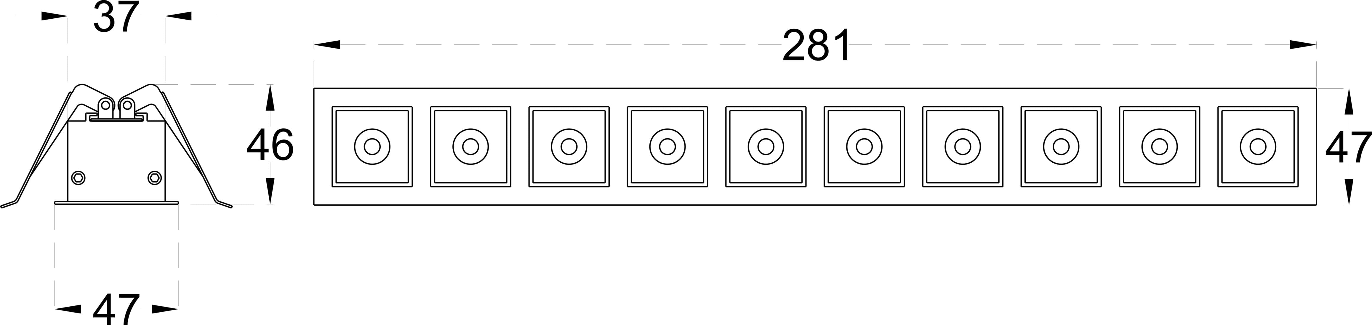 LASER SPOT 20 dimensions drawing