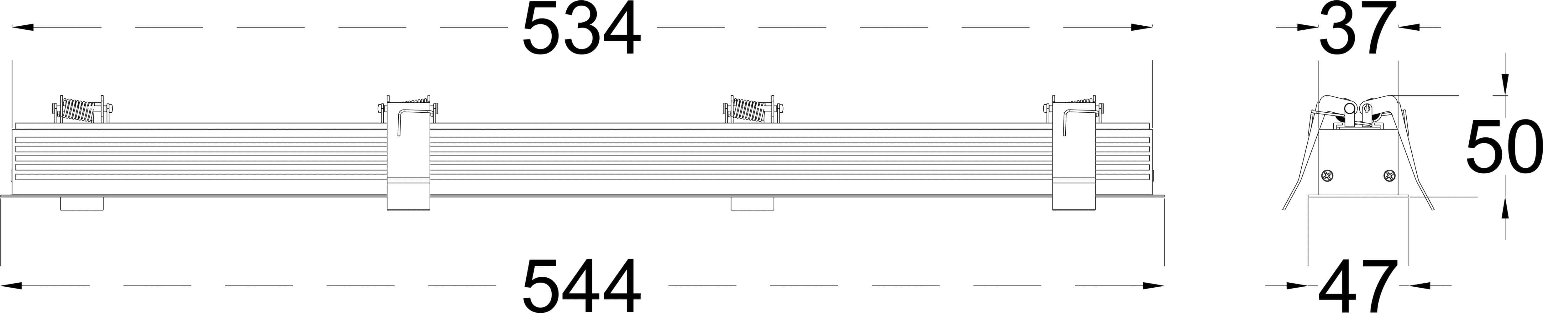 LASER LINE RECESS 15 dimensions drawing