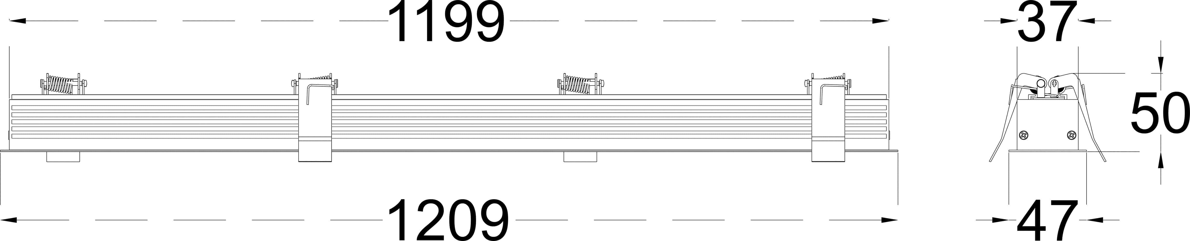 LASER LINE RECESS 30 dimensions drawing