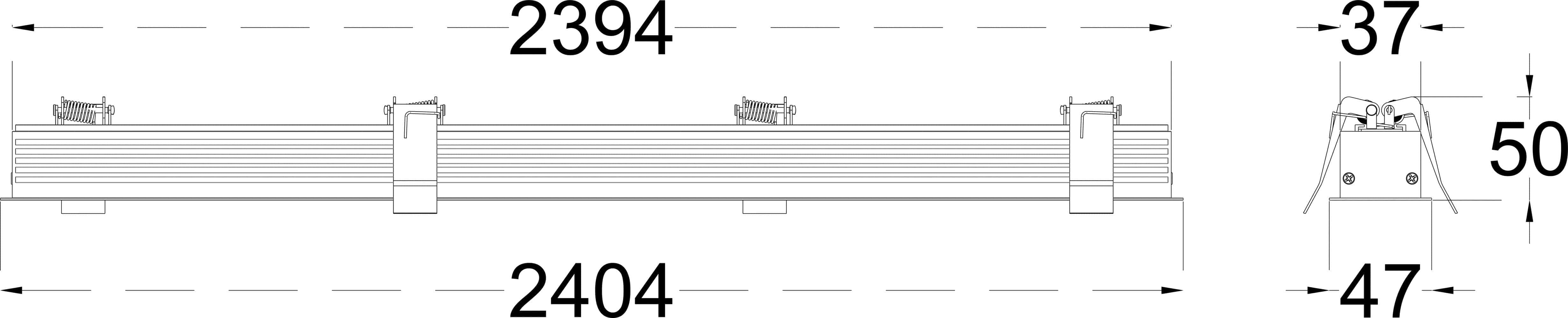 LASER LINE RECESS 60 dimensions drawing