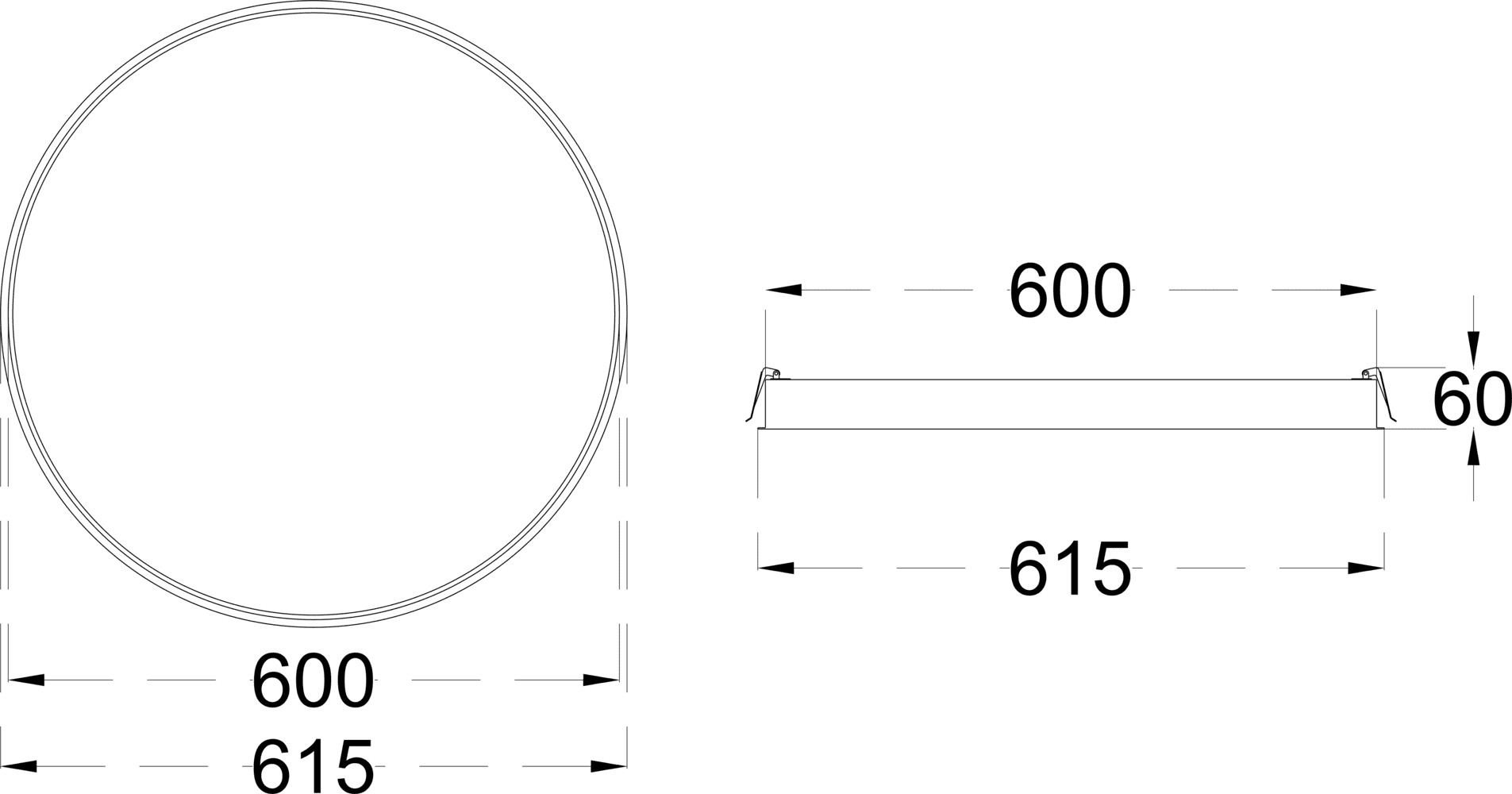 MOON RECESS 36 600 dimensions drawing