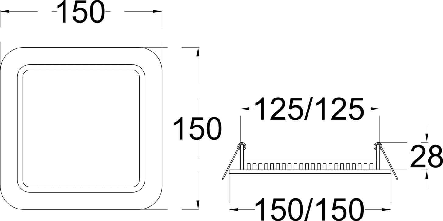 PANEL SQ 12 dimensions drawing