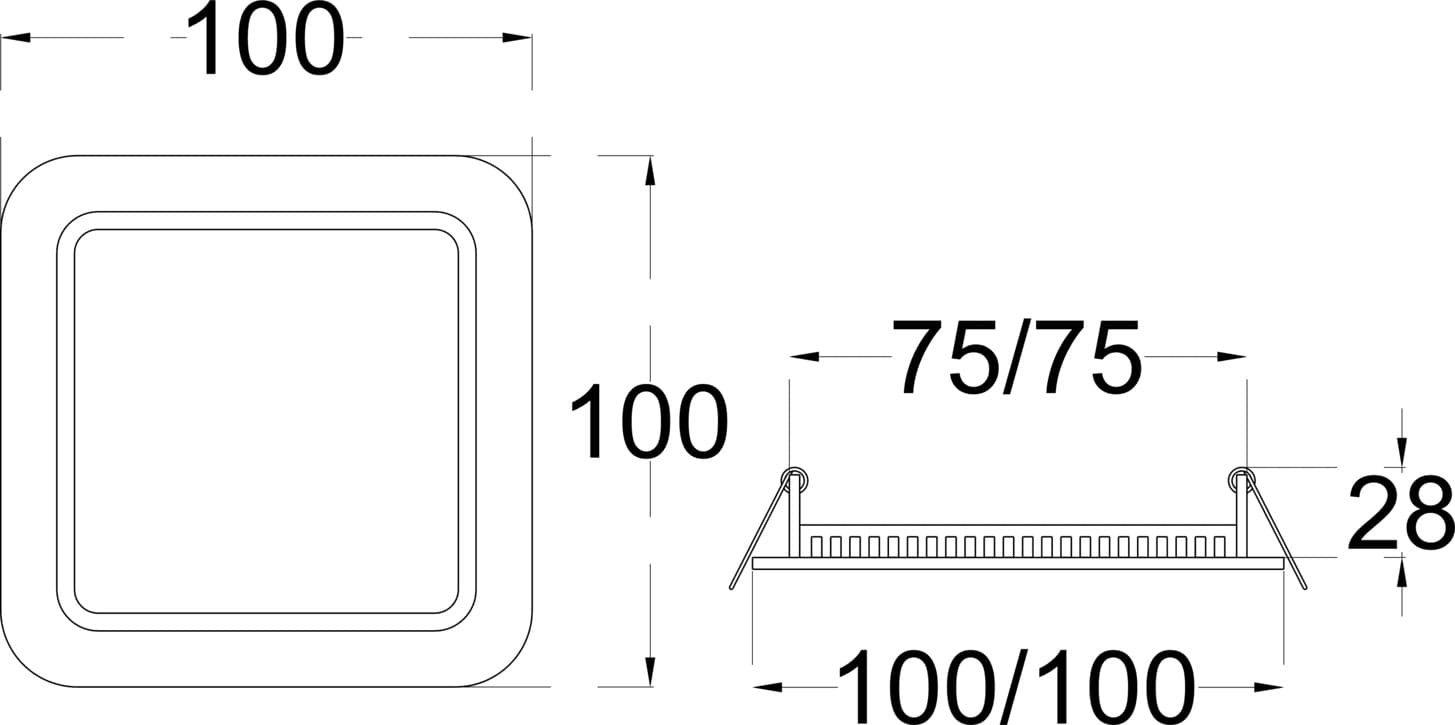 PANEL SQ 7 dimensions drawing