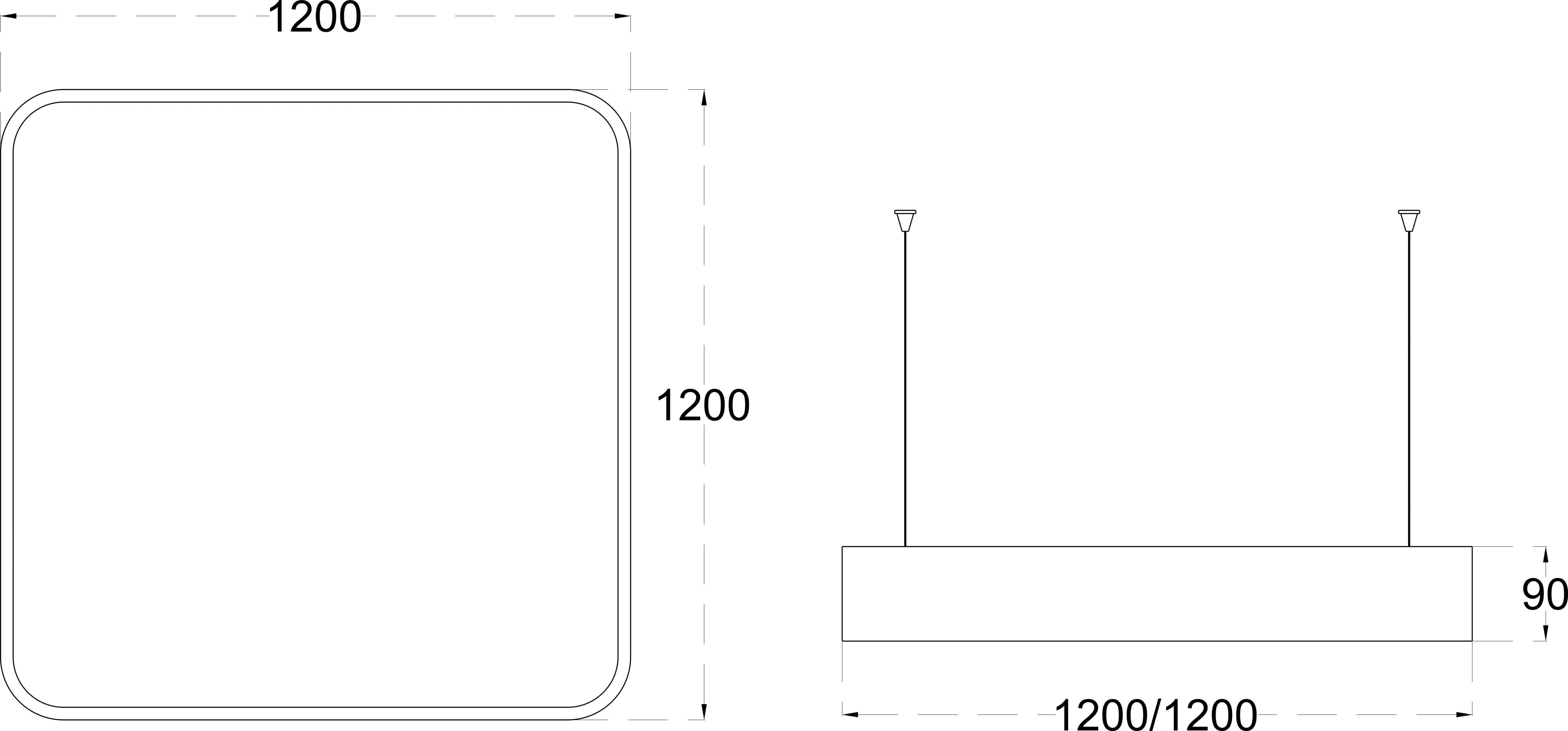 SLOT SUSPENDED 140 dimensions drawing