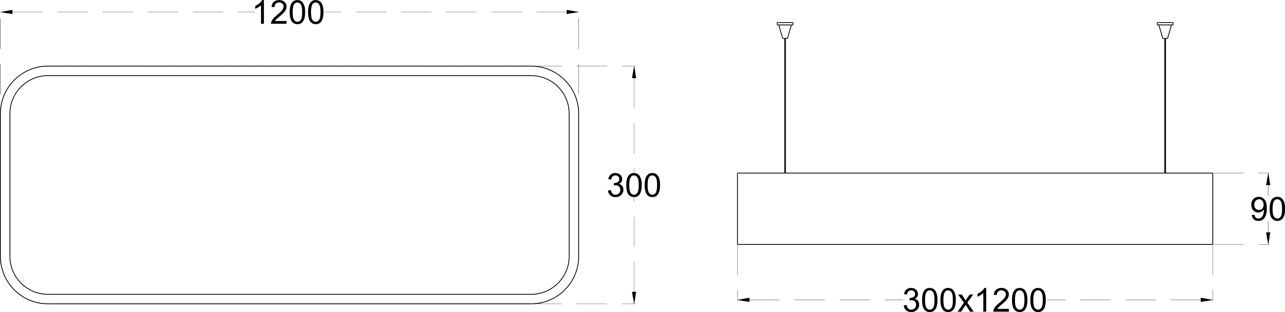 SLOT SUSPENDED 40 dimensions drawing