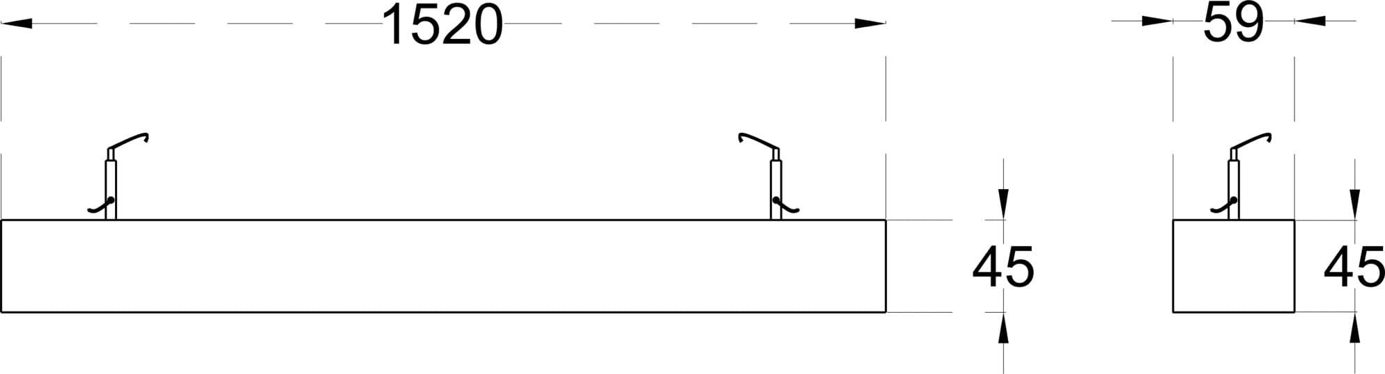 TRUNK Body only dimensions drawing