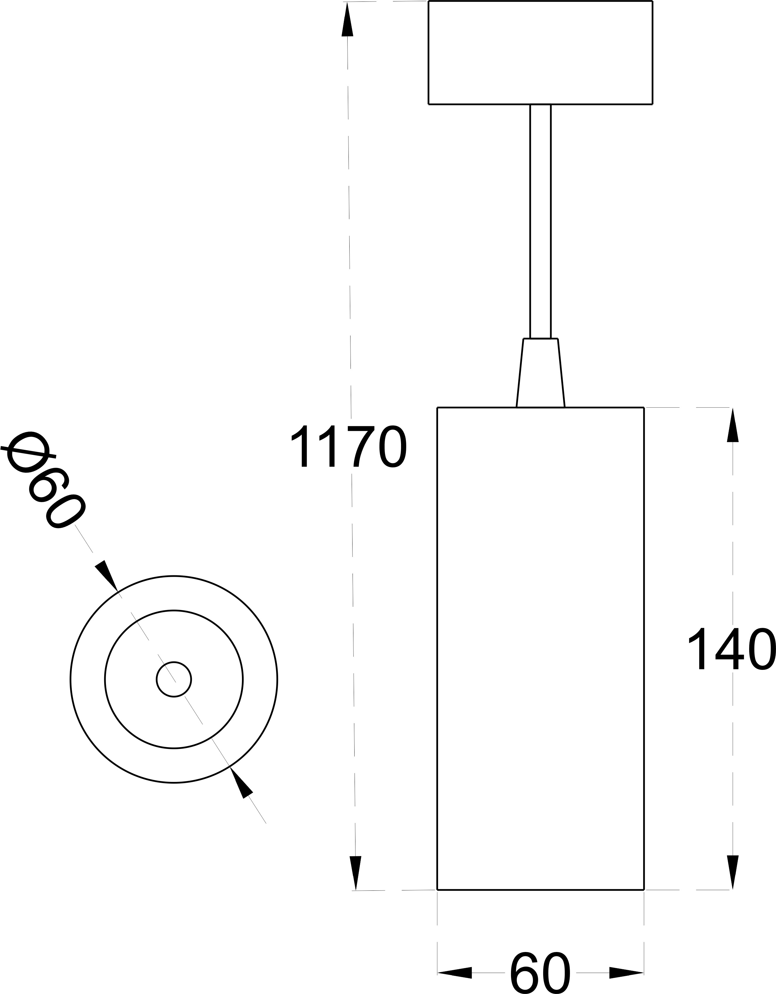 TURBO SUSPENDED 60 12 dimensions drawing