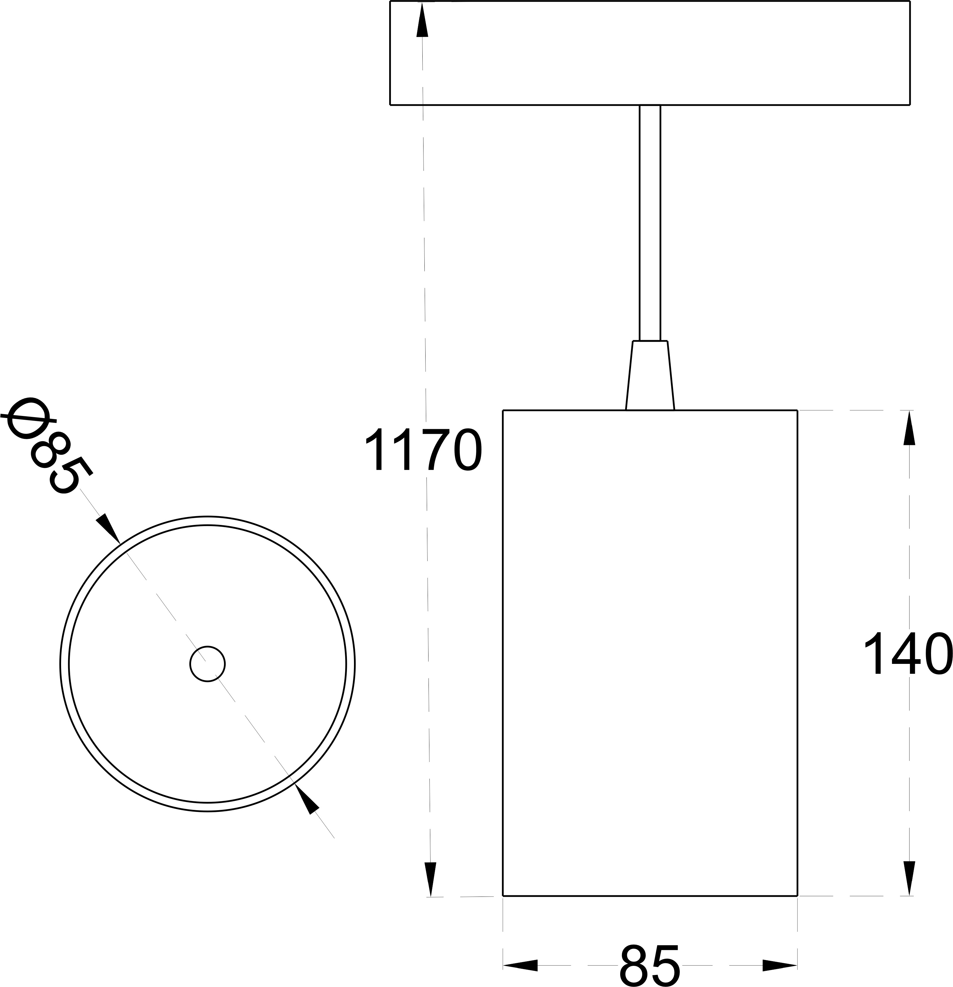TURBO SUSPENDED 85 30 dimensions drawing