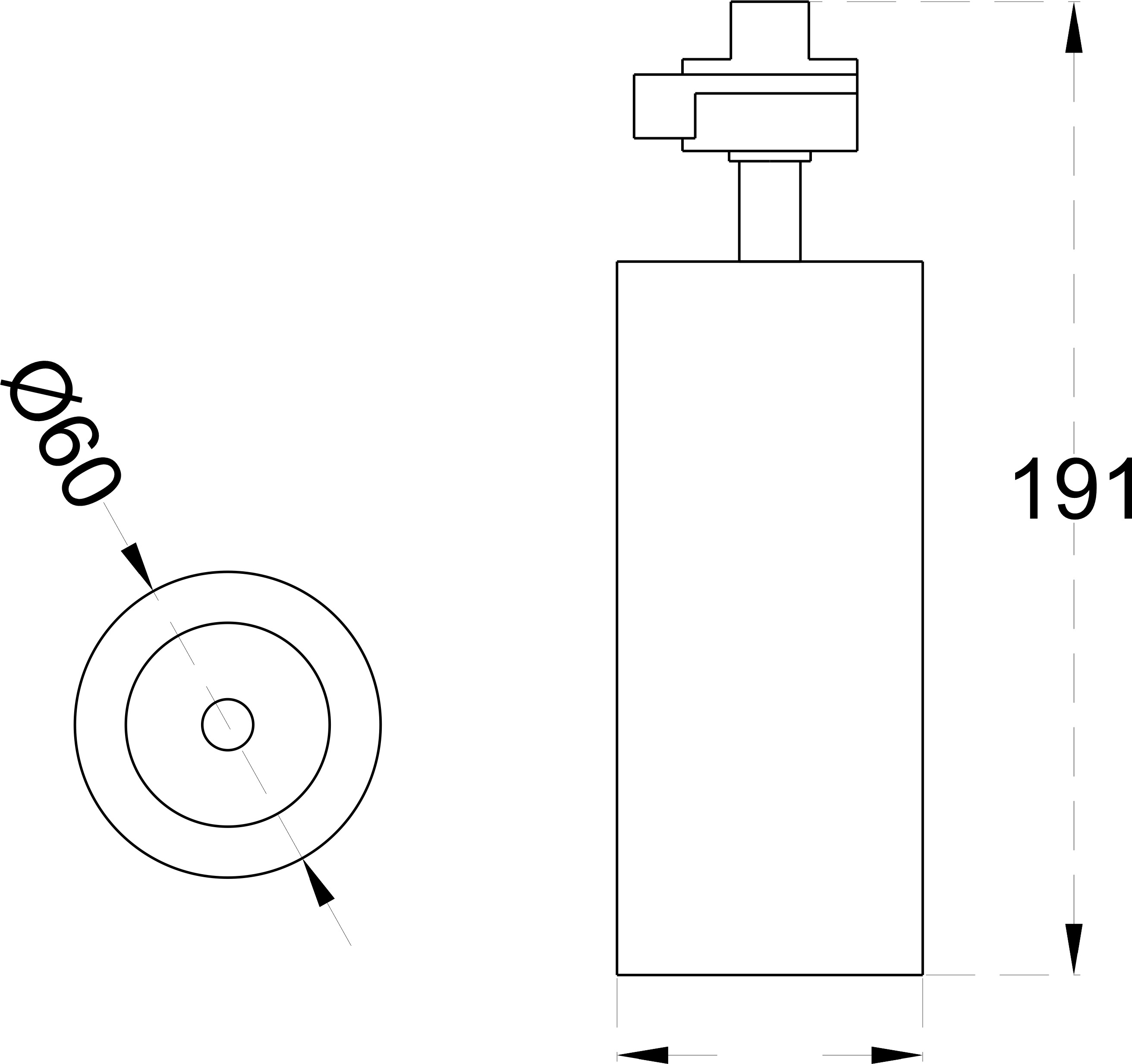 TURBO TRACK 60 12 dimensions drawing