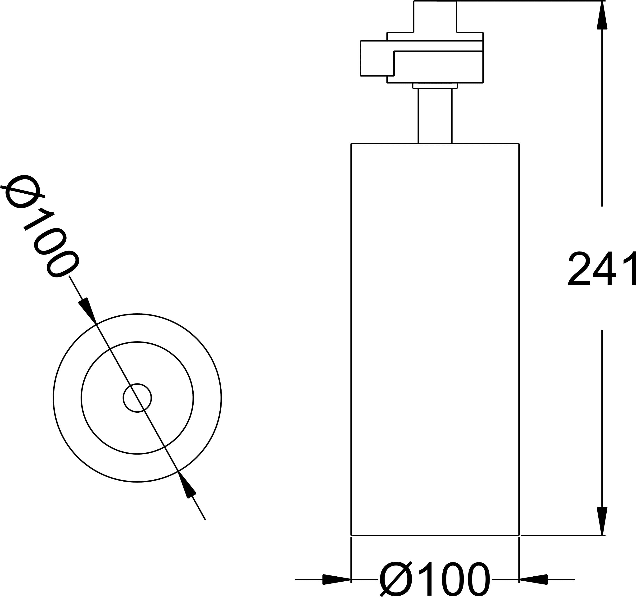 TURBO TRACK 100 25 dimensions drawing