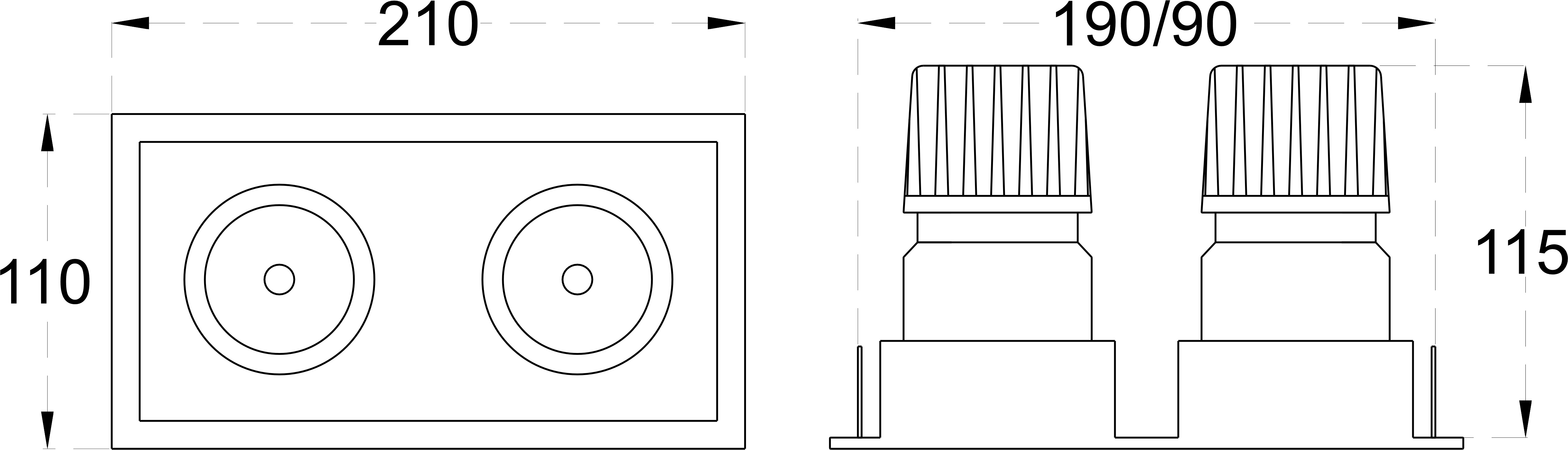 VEGA PLUS SQ 30 dimensions drawing